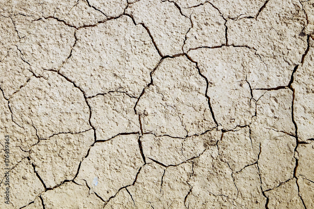 Cracked ground caused by drought in summer on top-view, detail textured and background Cracked ground caused by drought in summer on top-view, detail textured and background