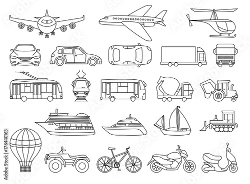 Toy Transport Set to be colored. Coloring book to educate kids. Learn colors. Visual educational game. Easy kid gaming and primary education. Simple level of difficulty. Coloring pages