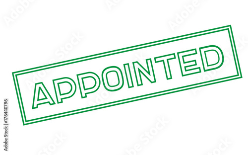 APPOINTED sticker. Authentic design graphic stamp. Original series
