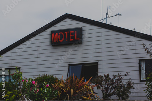 Neon sign of a motel