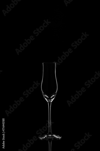 Liqueur glass on the dark background