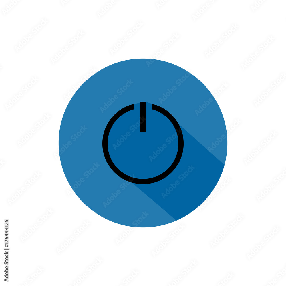 On/Off button round icon long shadow vector On/Off button round icon long shadow vector