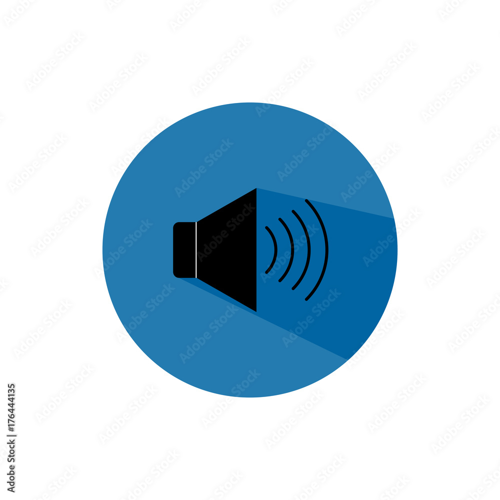 speaker with sound round icon long shadow vector speaker with sound round icon long shadow vector