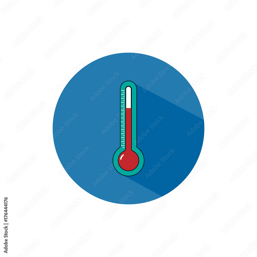 thermometer round icon long shadow vector thermometer round icon long shadow vector