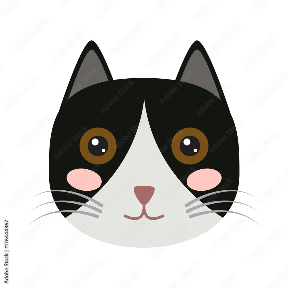 Isolated cute cat icon on a white background, Vector illustration Isolated cute cat icon on a white background, Vector illustration