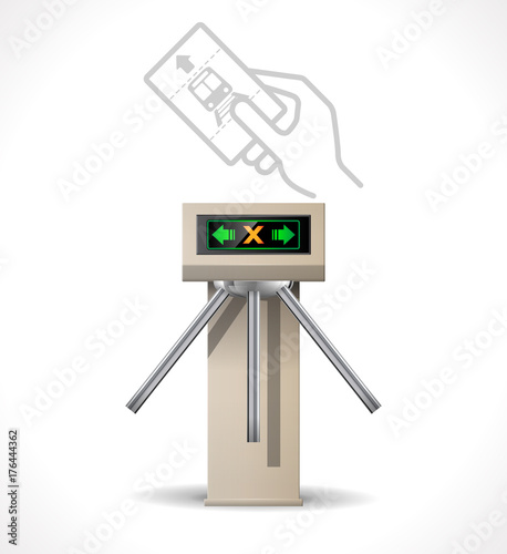 Turnstile Entrance - Metro station security system 