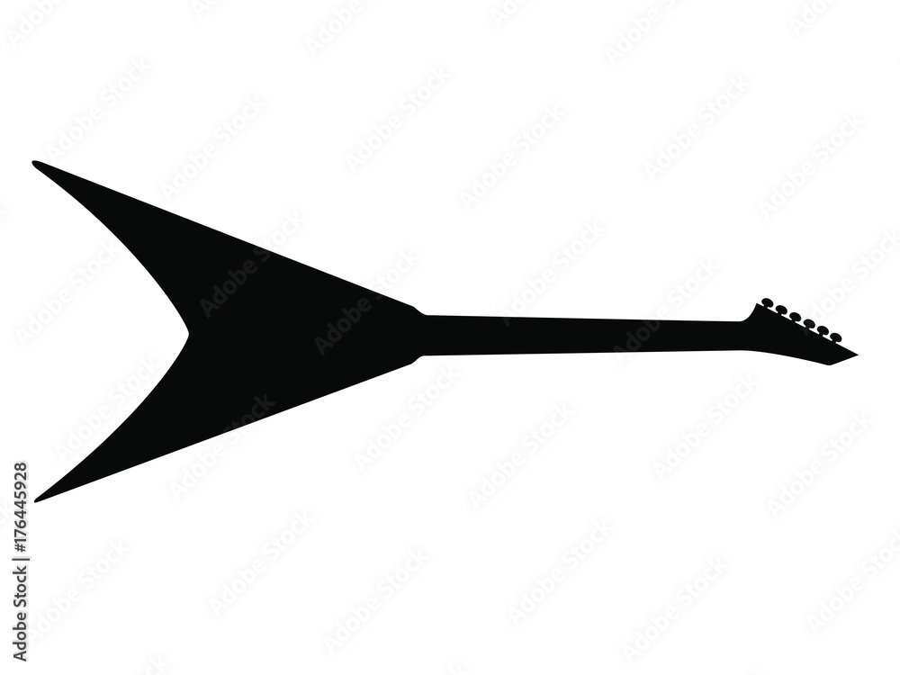 Silhouette tracées à la main d'une guitare Electrique