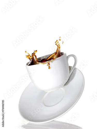 dropped coffee cup splash