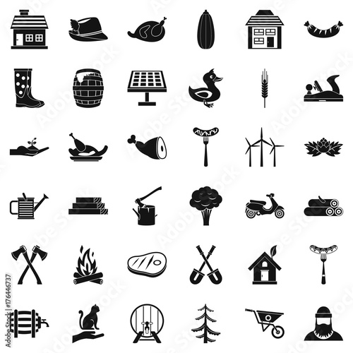 Bonfire icons set, simple style
