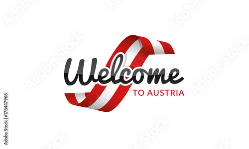 Welcome to Austria flag sign logo icon