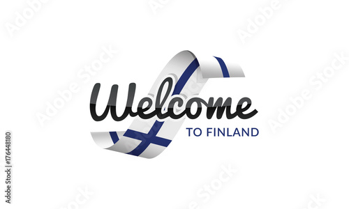 Welcome to Finland flag sign logo icon
