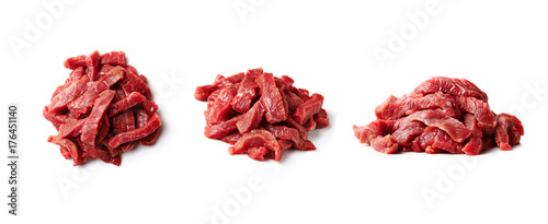 beef meat over white background