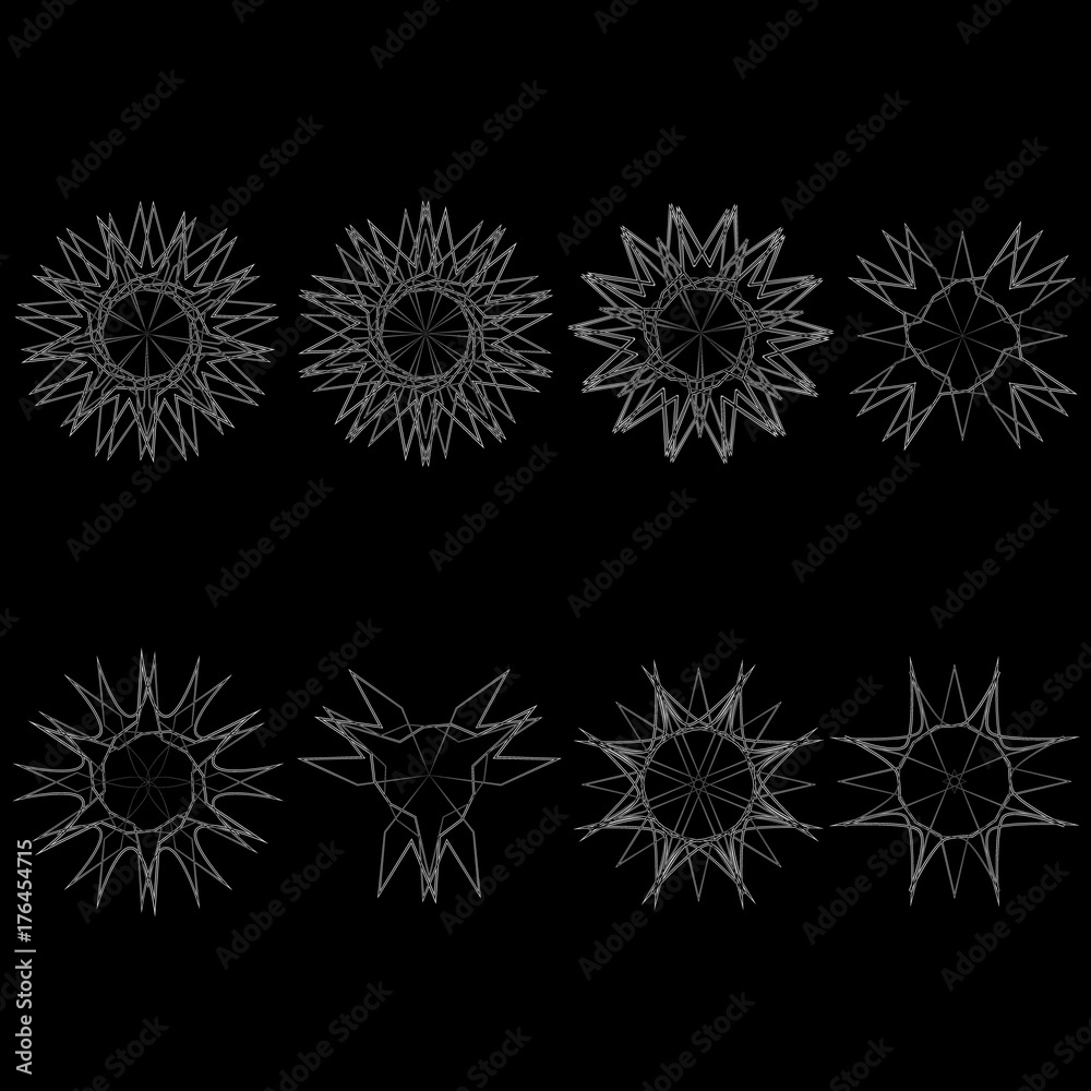 Holiday patterns of stars of snowflakes and flowers for gifts Holiday patterns of stars of snowflakes and flowers for gifts