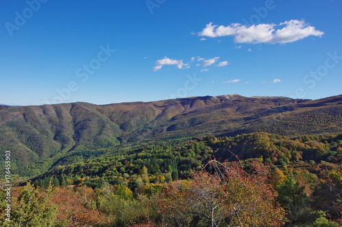 Obraz na płótnie Casentino and Appennines from Pratomagno, autum foliage. w salonie