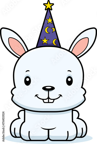 Cartoon Smiling Wizard Bunny