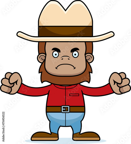Cartoon Angry Cowboy Sasquatch © corythoman