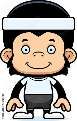 Cartoon Smiling Fitness Chimpanzee