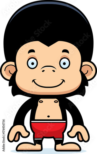 Cartoon Smiling Chimpanzee Swimsuit