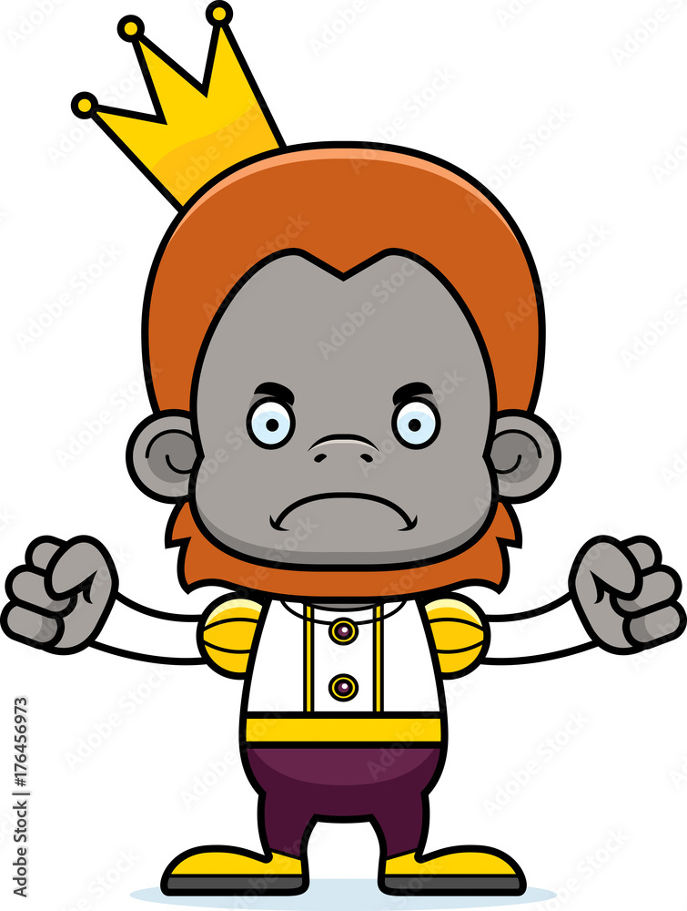 Cartoon Angry Prince Orangutan