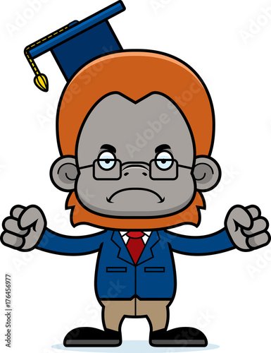 Cartoon Angry Teacher Orangutan