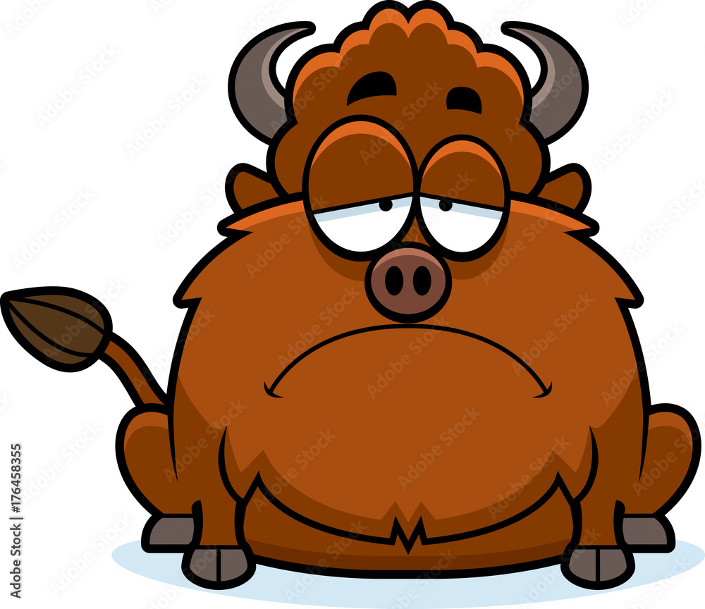 Obraz premium Sad Cartoon Bison