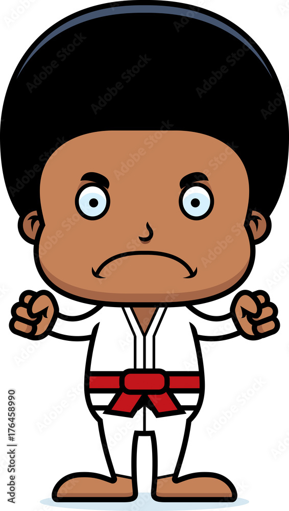 Cartoon Angry Karate Boy
