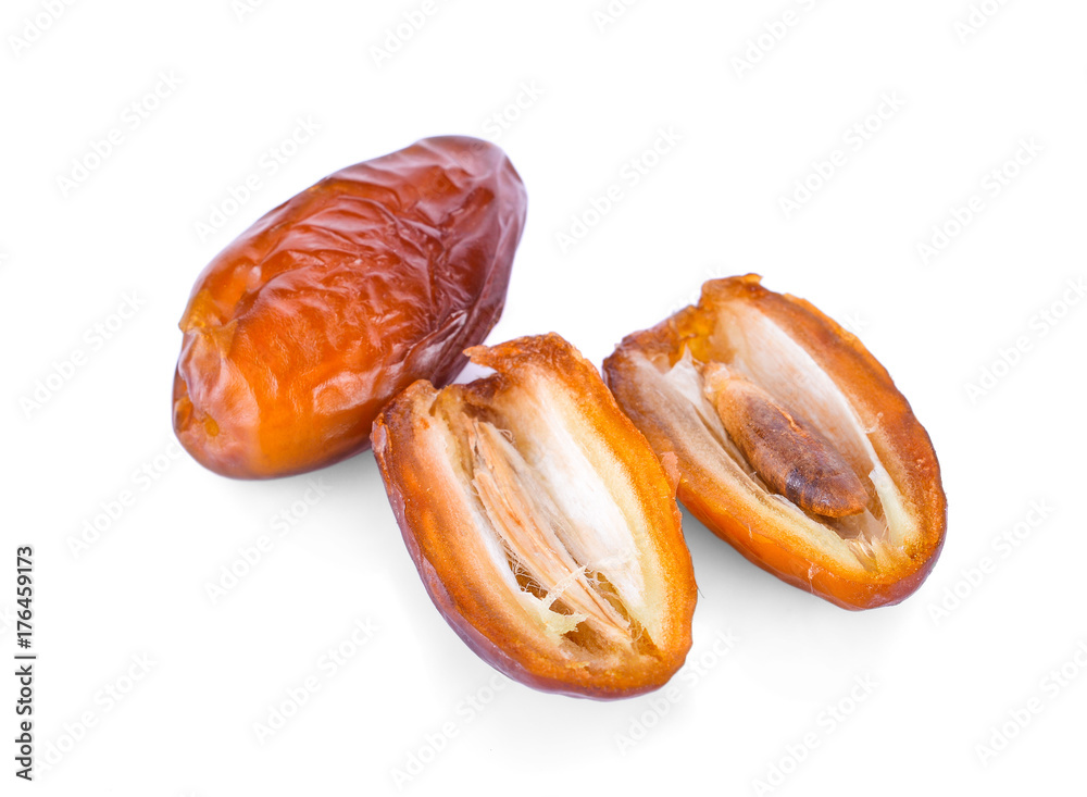 dried fruits from date palm isolated on white background dried fruits from date palm isolated on white background