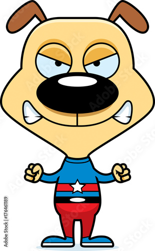 Cartoon Angry Superhero Puppy