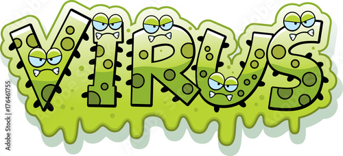 Cartoon Slimy Virus Text