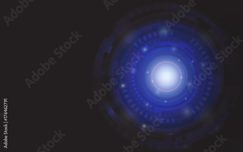 Blue light of science and technology background with copy space.