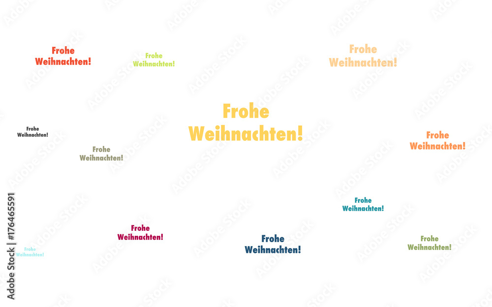Naklejka premium Viele bunte Schriftzüge - Frohe Weihnachten