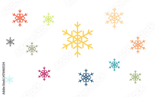 Viele bunte Schneeflocken
