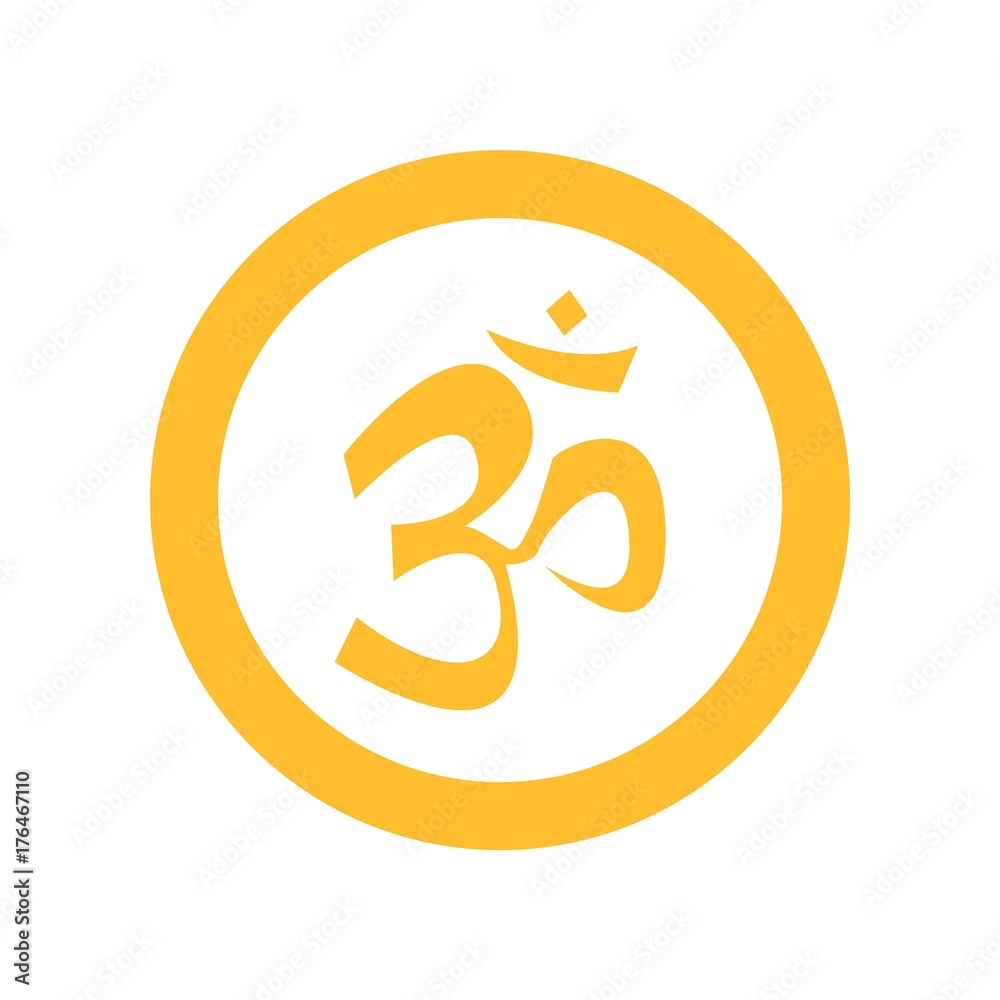Simple Circular Yellow Om Symbol Simple Circular Yellow Om Symbol