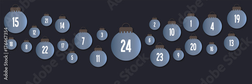 Adventskalender - Panorama - blau