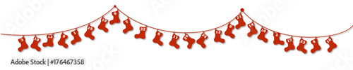 Adventskalender - Weihnachtssocken in einer Reihe