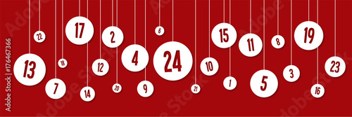 Panorama-Adventskalender in rot-weiß