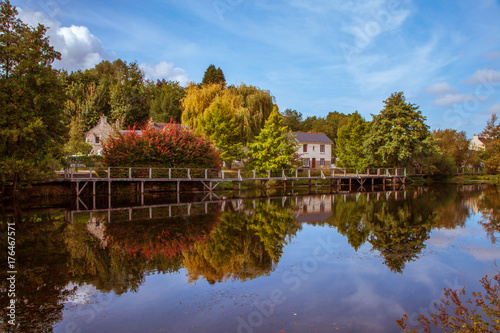reflection on Nantes Brest canal in Pontivy Brittany France