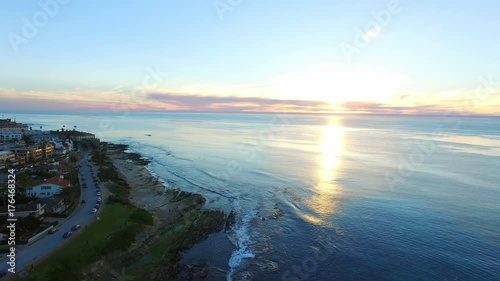 La Jolla Cove beach at sunset