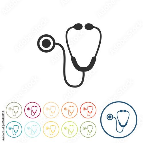 Runde Schaltflächen - Stetoskop - Medizin