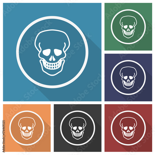 Button - Set - Schatten - Totenkopf