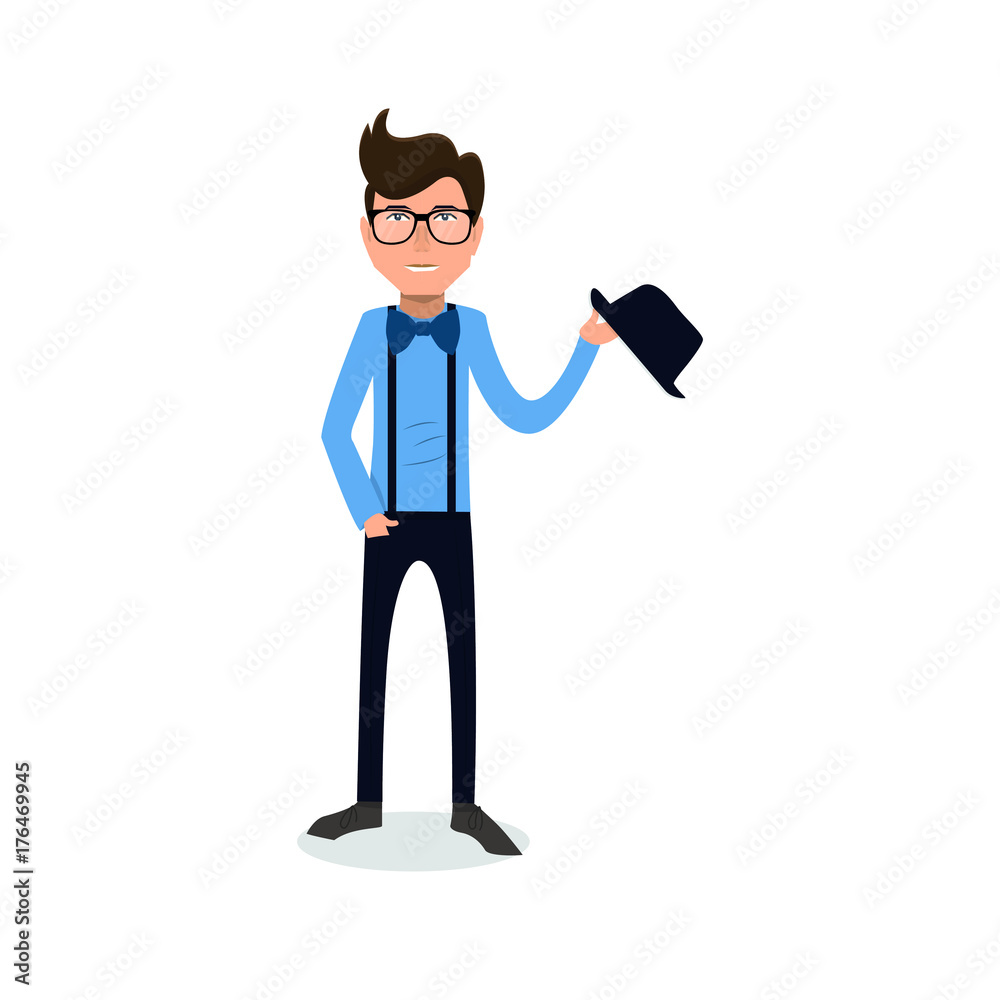 funny and cool cartoon guy in casual clothes, gesturing. Vector illustration, Hipster Style funny and cool cartoon guy in casual clothes, gesturing. Vector illustration, Hipster Style