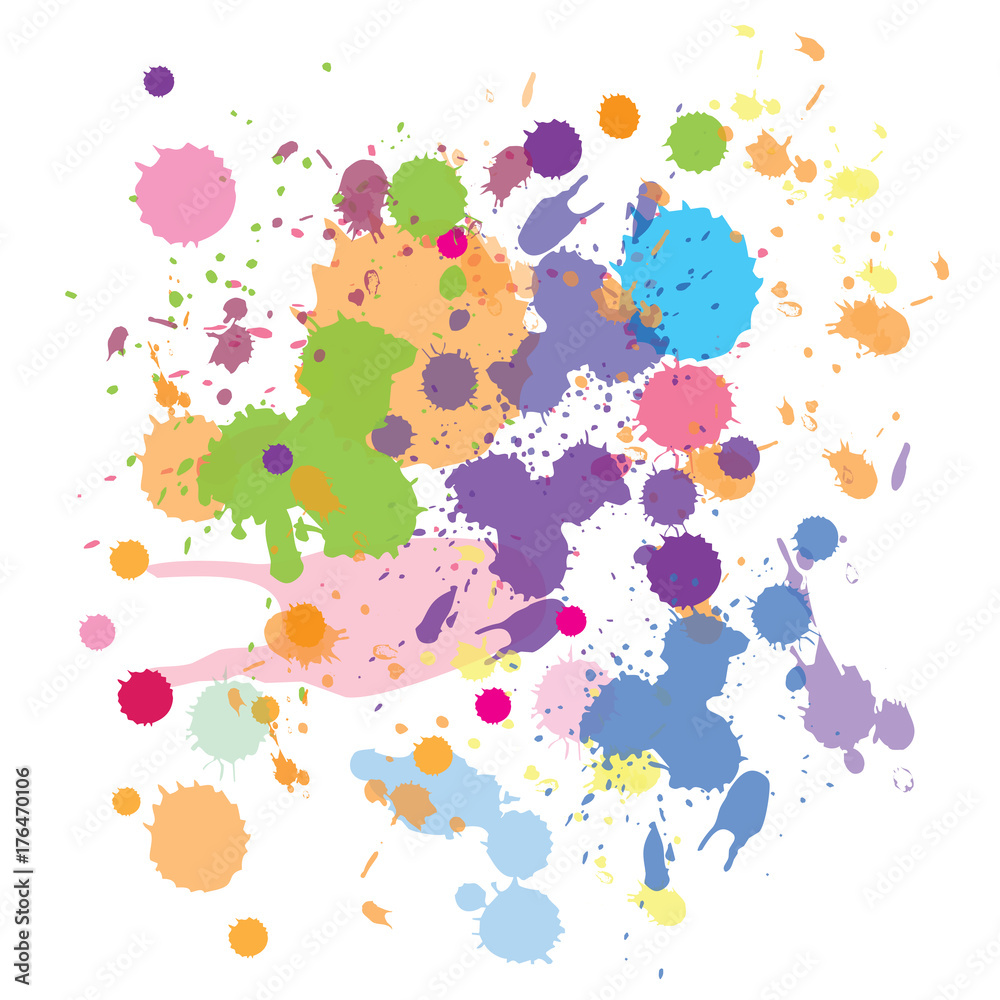 Naklejka premium Colorful watercolor background. Vector watercolor splash texture background.