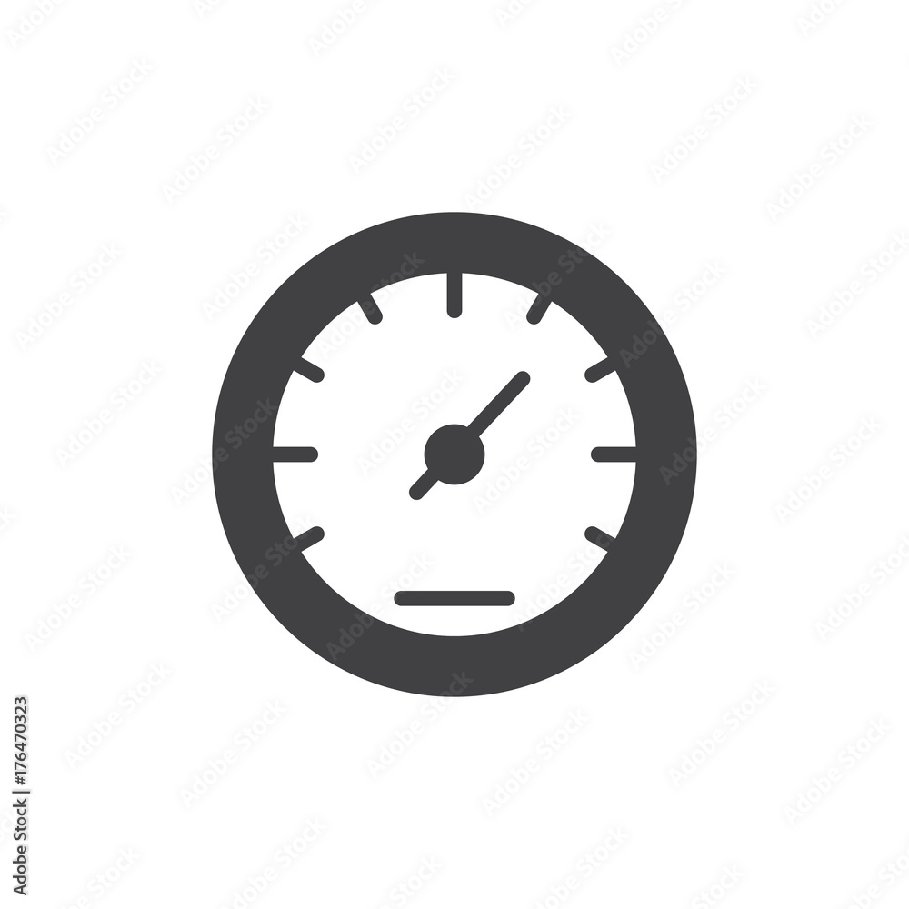 Speedometer icon vector, filled flat sign, solid pictogram isolated on white. Gauge symbol, logo illustration. Speedometer icon vector, filled flat sign, solid pictogram isolated on white. Gauge symbol, logo illustration.