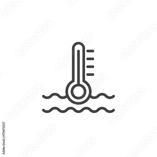Cooler temperature line icon, outline vector sign, linear style pictogram isolated on white. Symbol, logo illustration. Editable stroke