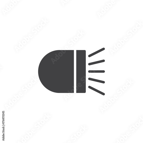 Car light icon vector, filled flat sign, solid pictogram isolated on white. Symbol, logo illustration.