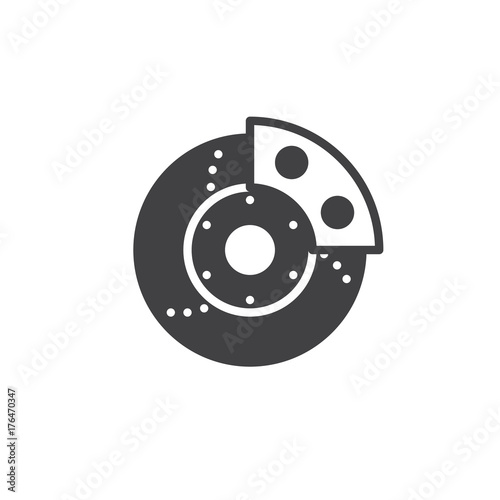 Car brake system icon vector, filled flat sign, solid pictogram isolated on white. Symbol, logo illustration.