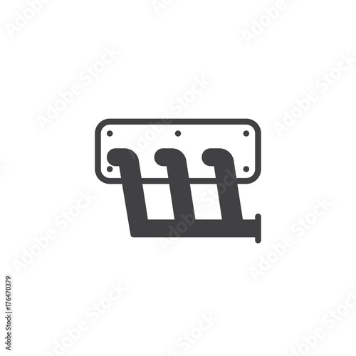 Car exhaust manifold icon vector, filled flat sign, solid pictogram isolated on white. Symbol, logo illustration. photo