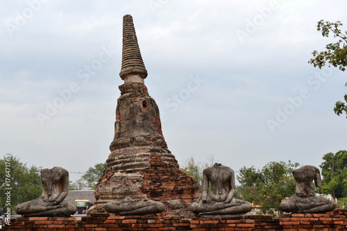 The headless Buddha around Ayutthaya Historical park  Thailand. It s a UNESCO world heritage  filled by temples and Buddha statues