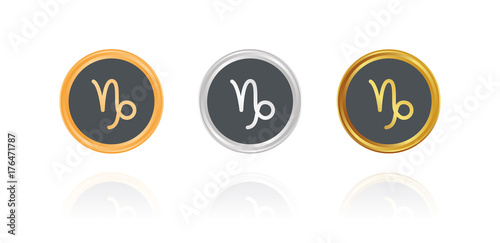Steinbock - Horoskop - Bronze, Silber, Gold Buttons
