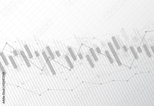 Business candle stick graph chart of stock market investment trading on dark background design. Bullish point, Trend of graph. Vector illustration